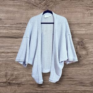 Maeve Anthropologie Oversized Gray Waffle Knit Poncho Shawl Comfy Cardigan Med